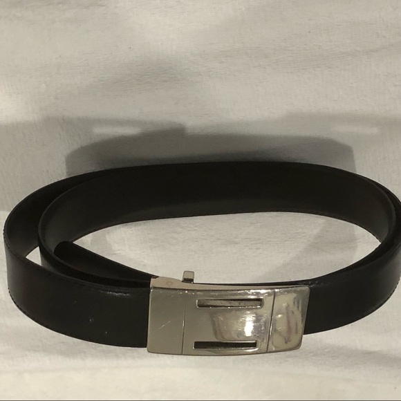 Balenciaga Black Leather Belt with initials GA - Picture 9 of 10